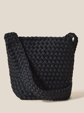 Naghedi Laguna Black Woven Crossbody Bag
